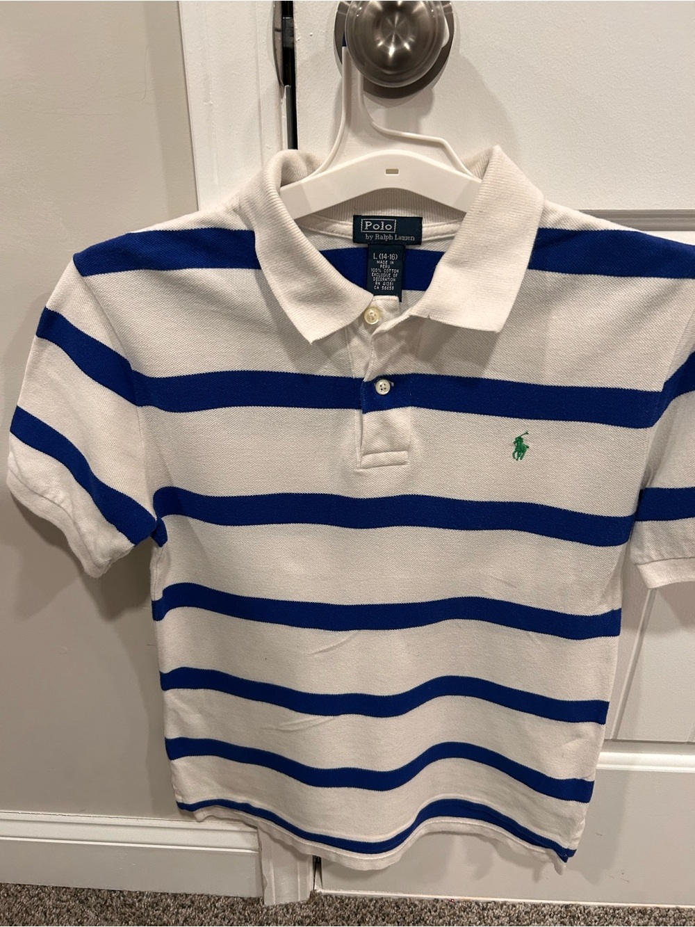 Polo by Ralph Lauren White & Blue Striped Kids Polo Shirt